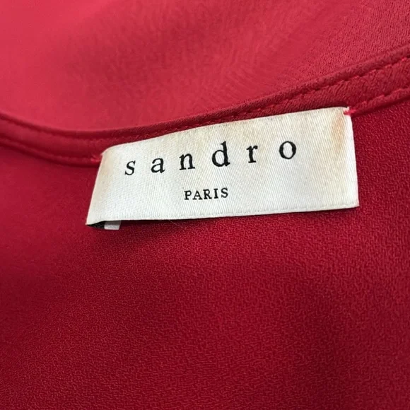 Sandro Paris Leana Wrap-Effect balloon sleeved mini dress from Neiman’s - Picture 14 of 16